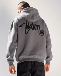 S-Double Shawn Script Hoodie Steel Grey Outlet