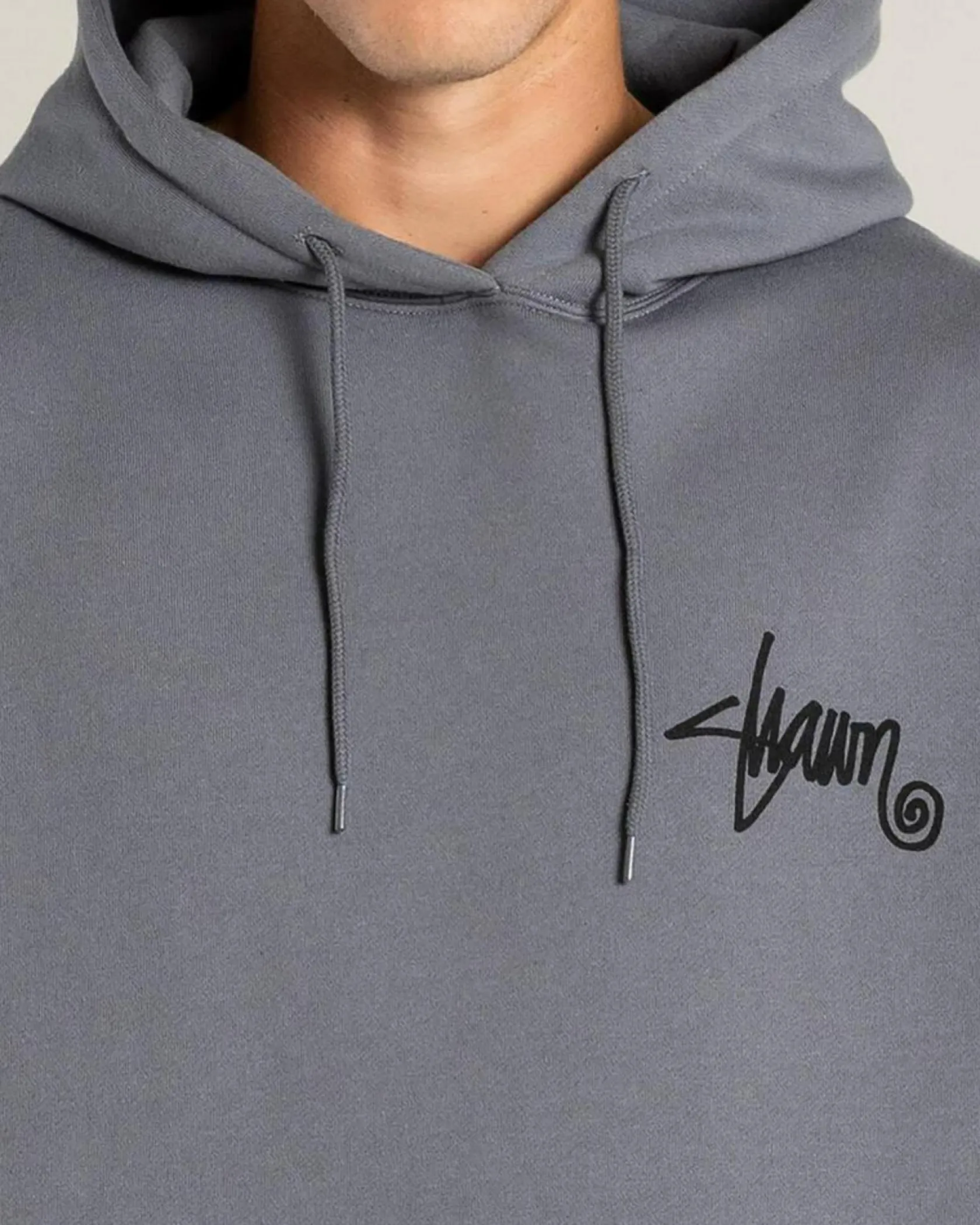 S-Double Shawn Script Hoodie Steel Grey Outlet
