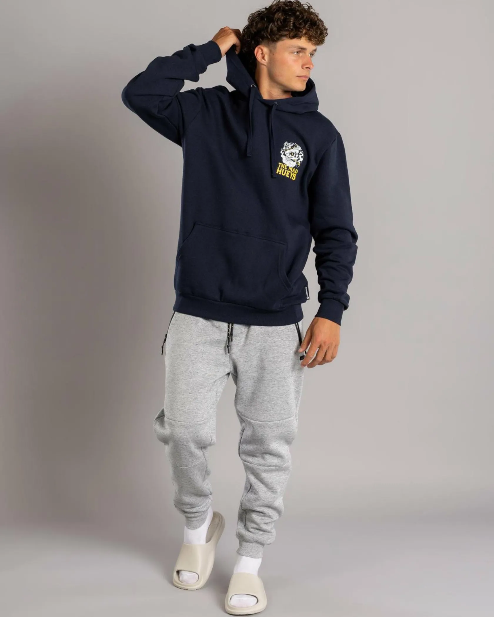 The Mad Hueys Ship For Brains Hoodie Navy New