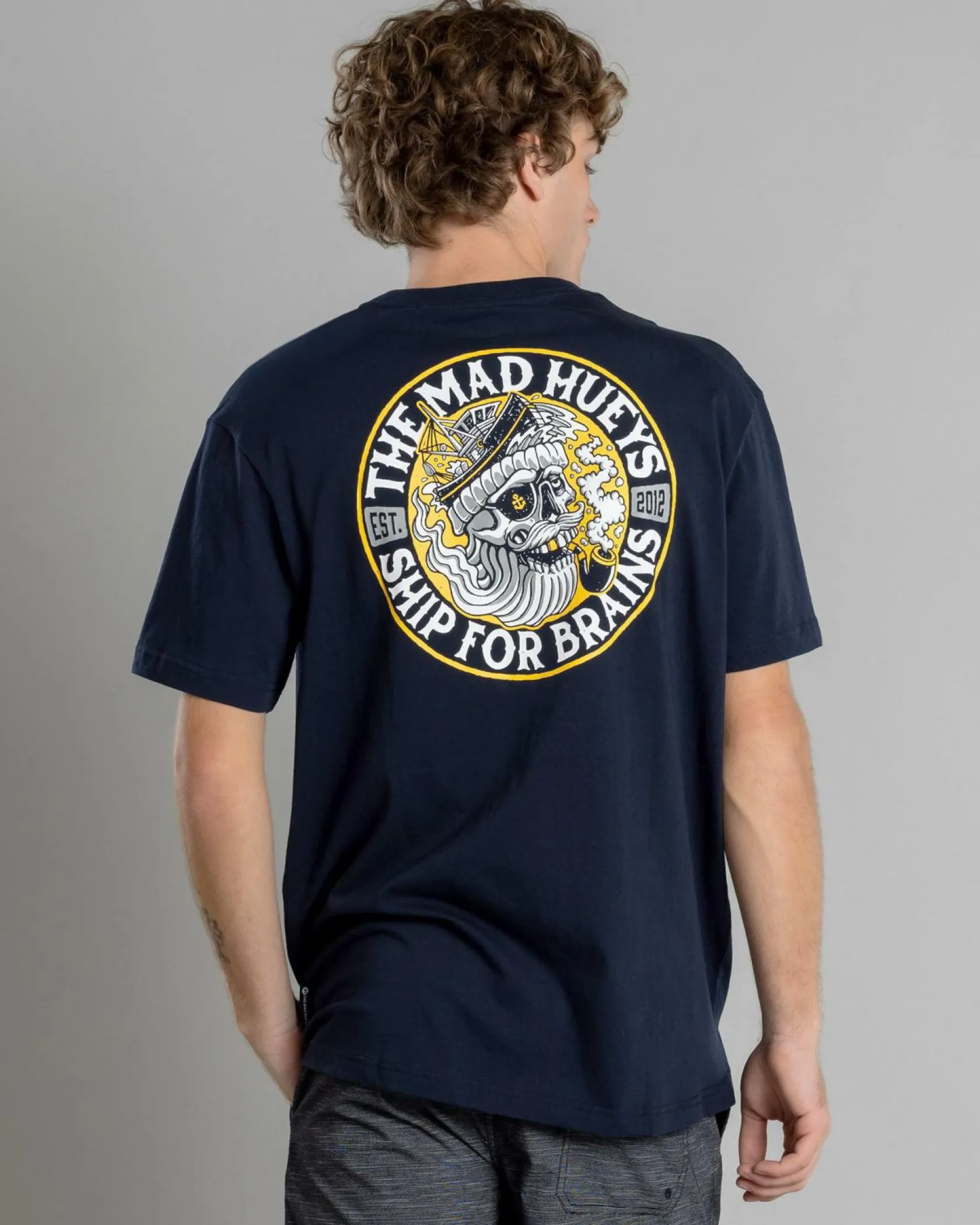 The Mad Hueys Ship For Brains T-Shirt Navy