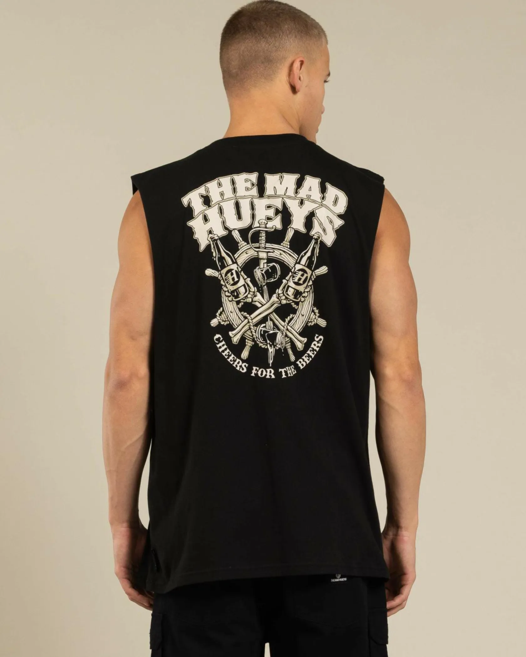 The Mad Hueys Ship Wheel Beers Muscle Tank Black Best