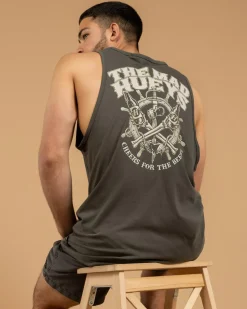 The Mad Hueys Ship Wheel Beers Singlet Charcoal Online
