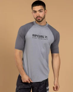 Rip Curl Shock Short Sleeve Rash Vest Grey Marle Sale