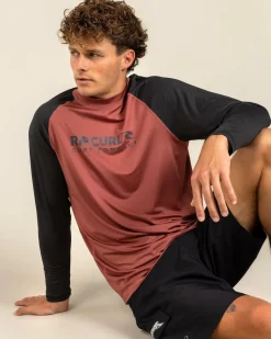 Rip Curl Shock UPF Long Sleeve Rash Vest Apple Butter Best