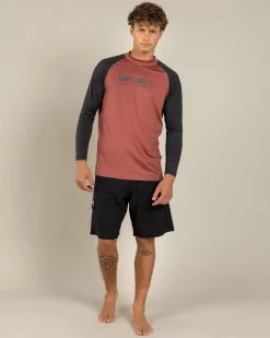 Rip Curl Shock UPF Long Sleeve Rash Vest Apple Butter Best