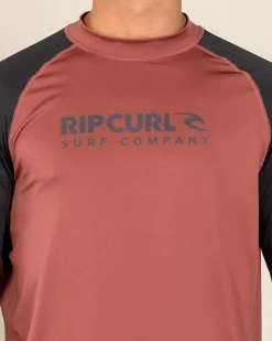 Rip Curl Shock UPF Long Sleeve Rash Vest Apple Butter Best