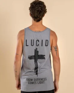 Lucid Shrine Singlet Lt Grey Acid New