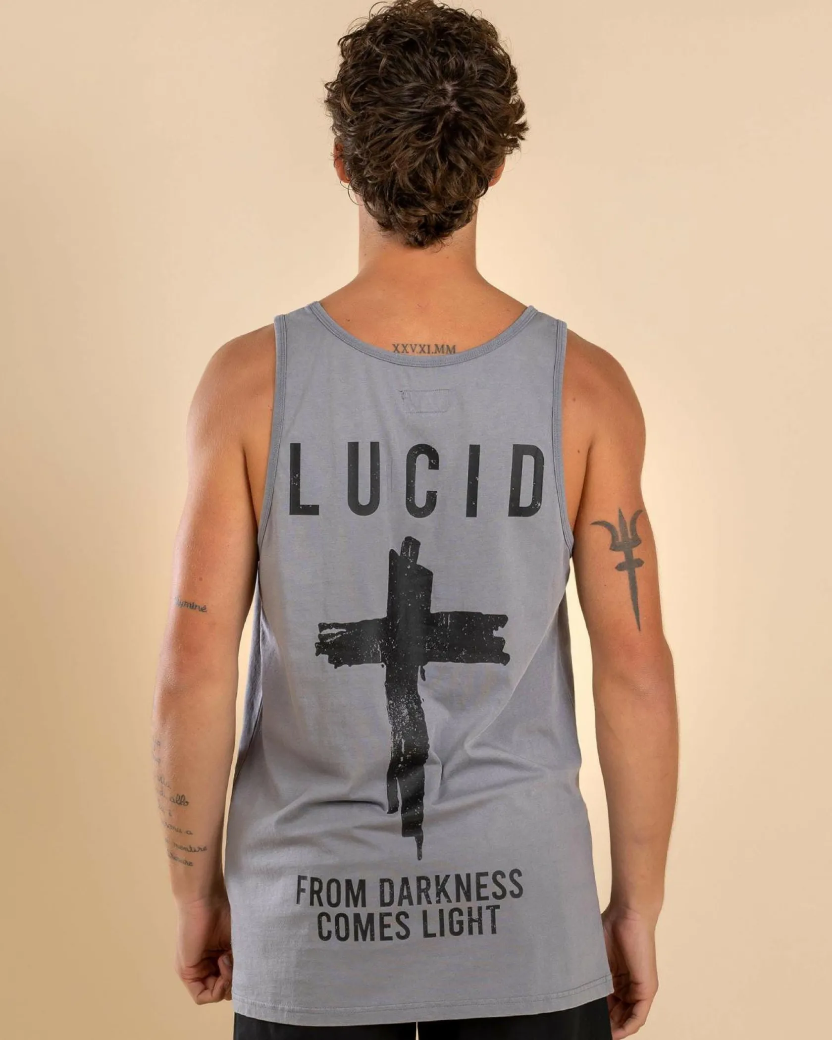 Lucid Shrine Singlet Lt Grey Acid New