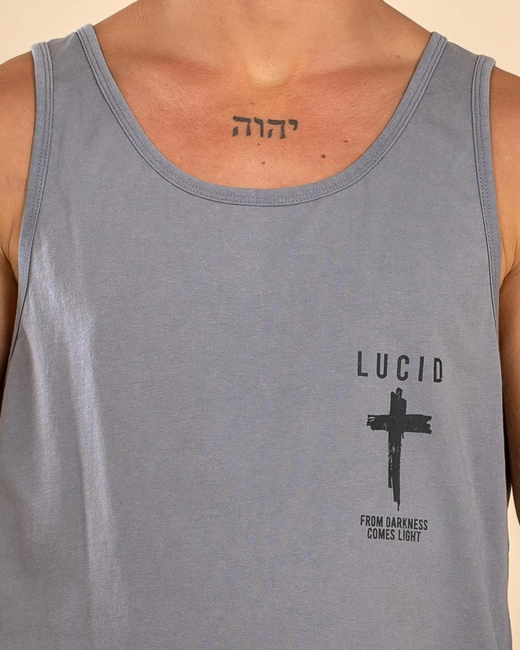 Lucid Shrine Singlet Lt Grey Acid New