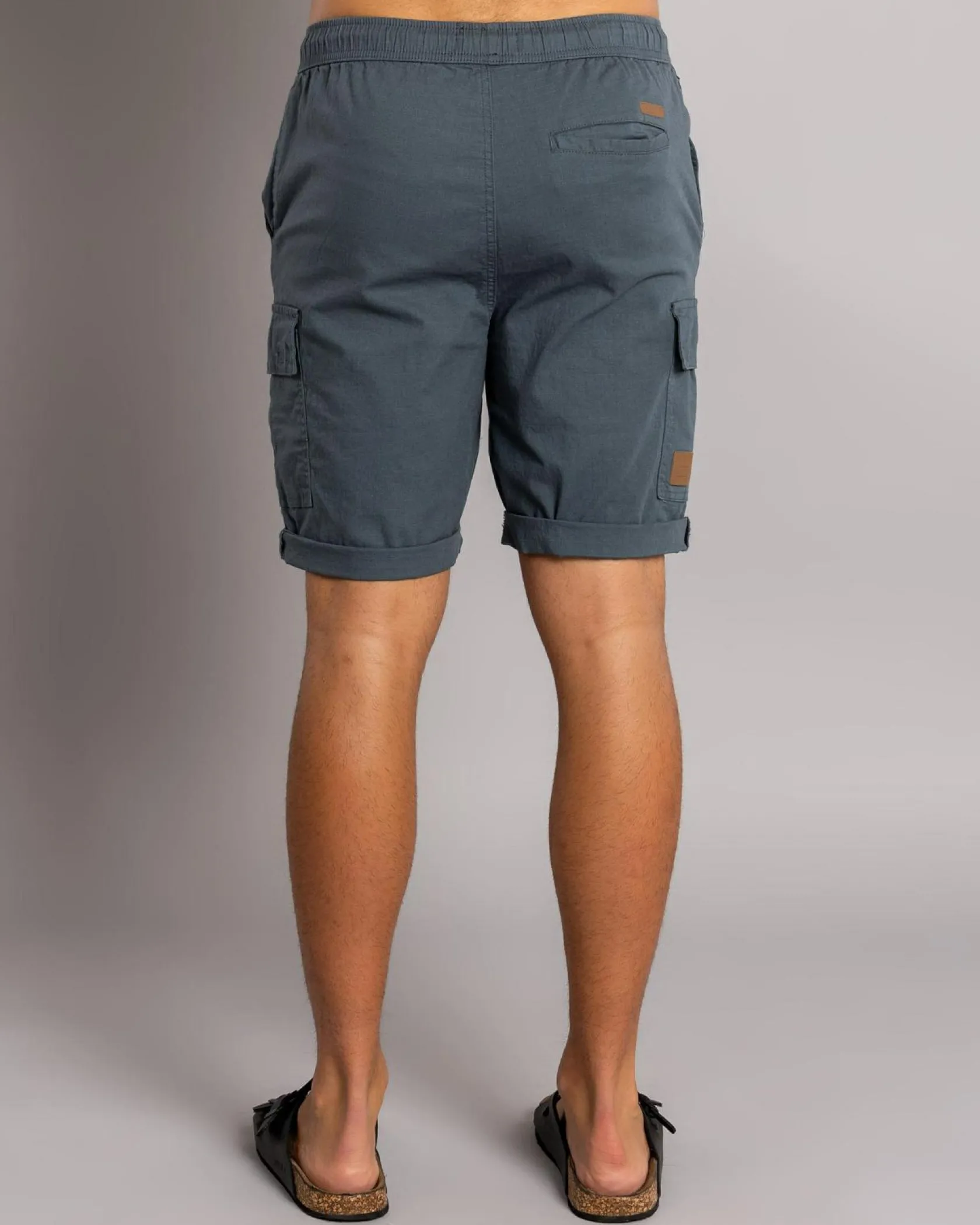 Lucid Shroud Elastic Waist Shorts Slate Blue New