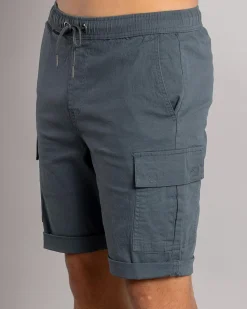 Lucid Shroud Elastic Waist Shorts Slate Blue New