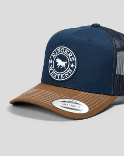 Ringers Western Signature Bull Trucker Cap Navy/chocolate Best