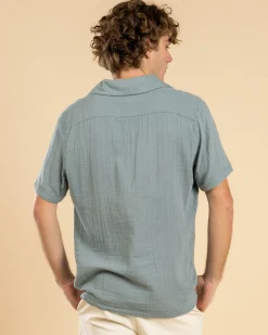 Lucid Simple Short Sleeve Shirt Sea Green Wash