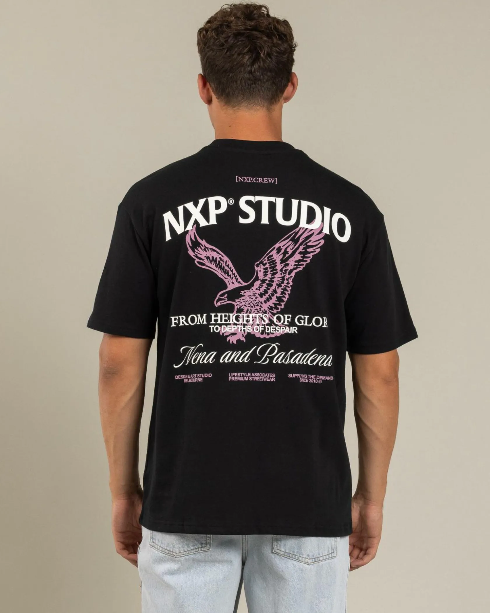 Nena & Pasadena Simulation Box Fit T-Shirt Jet Black