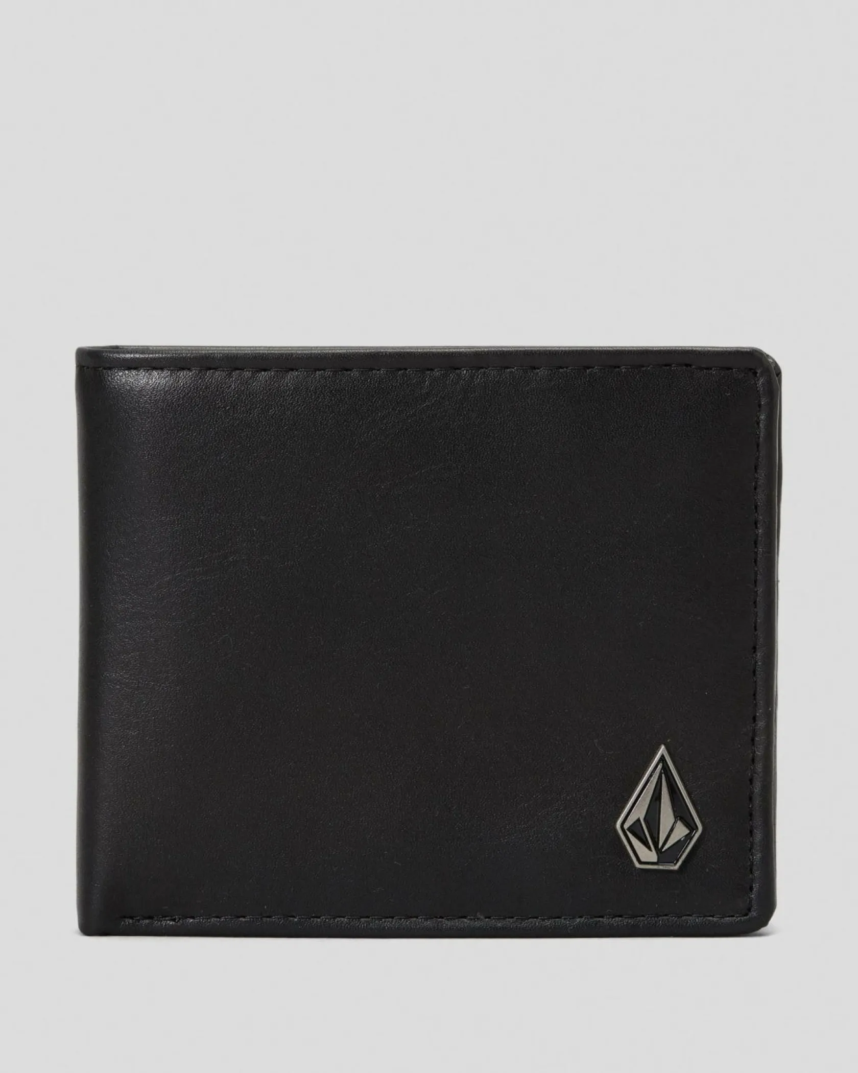 Volcom Single Stone Leather Wallet Black Hot