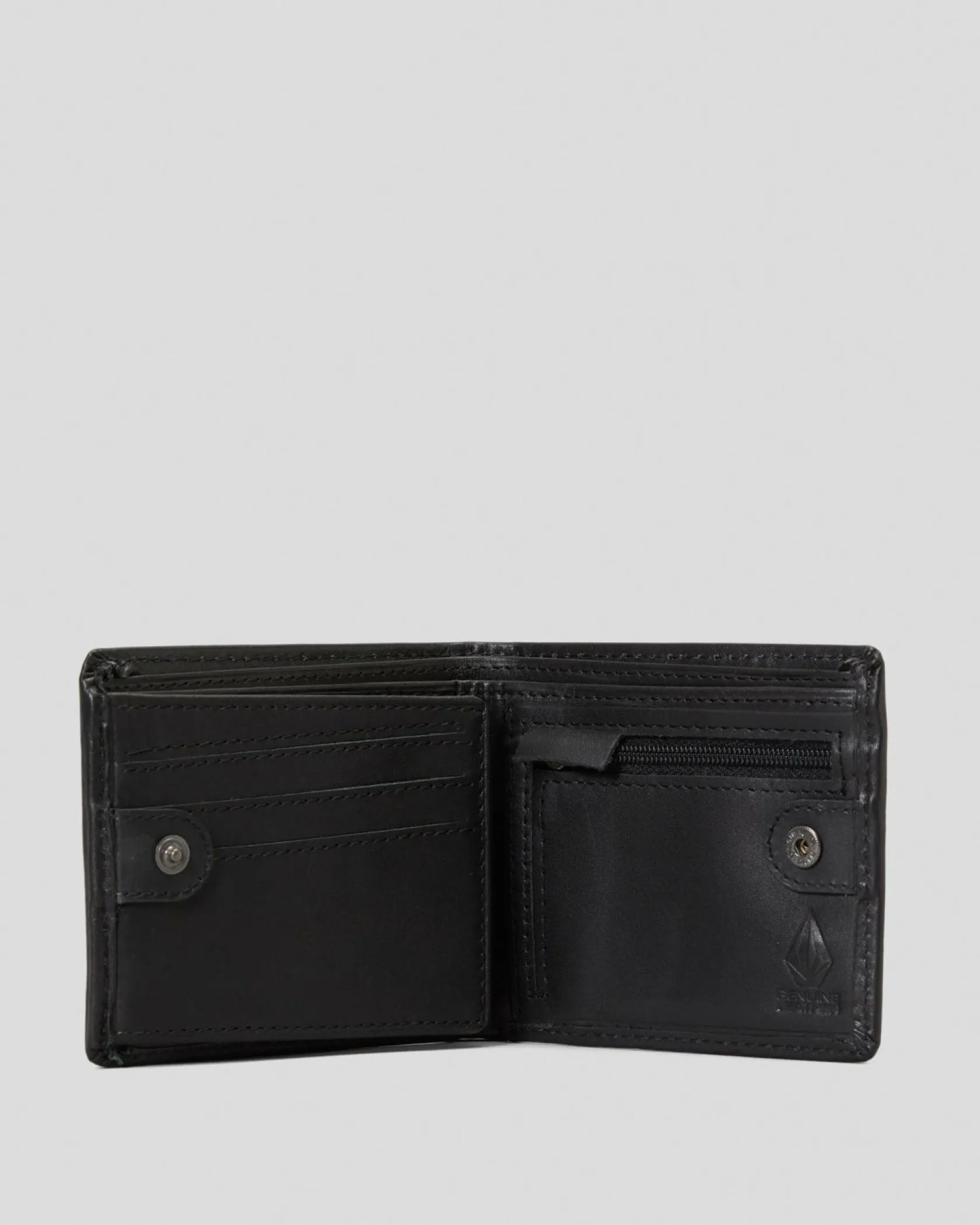 Volcom Single Stone Leather Wallet Black Hot
