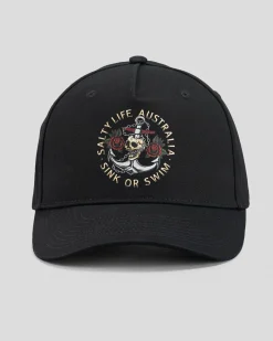 Salty Life Sink or Swim Snapback Cap Black