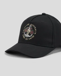 Salty Life Sink or Swim Snapback Cap Black