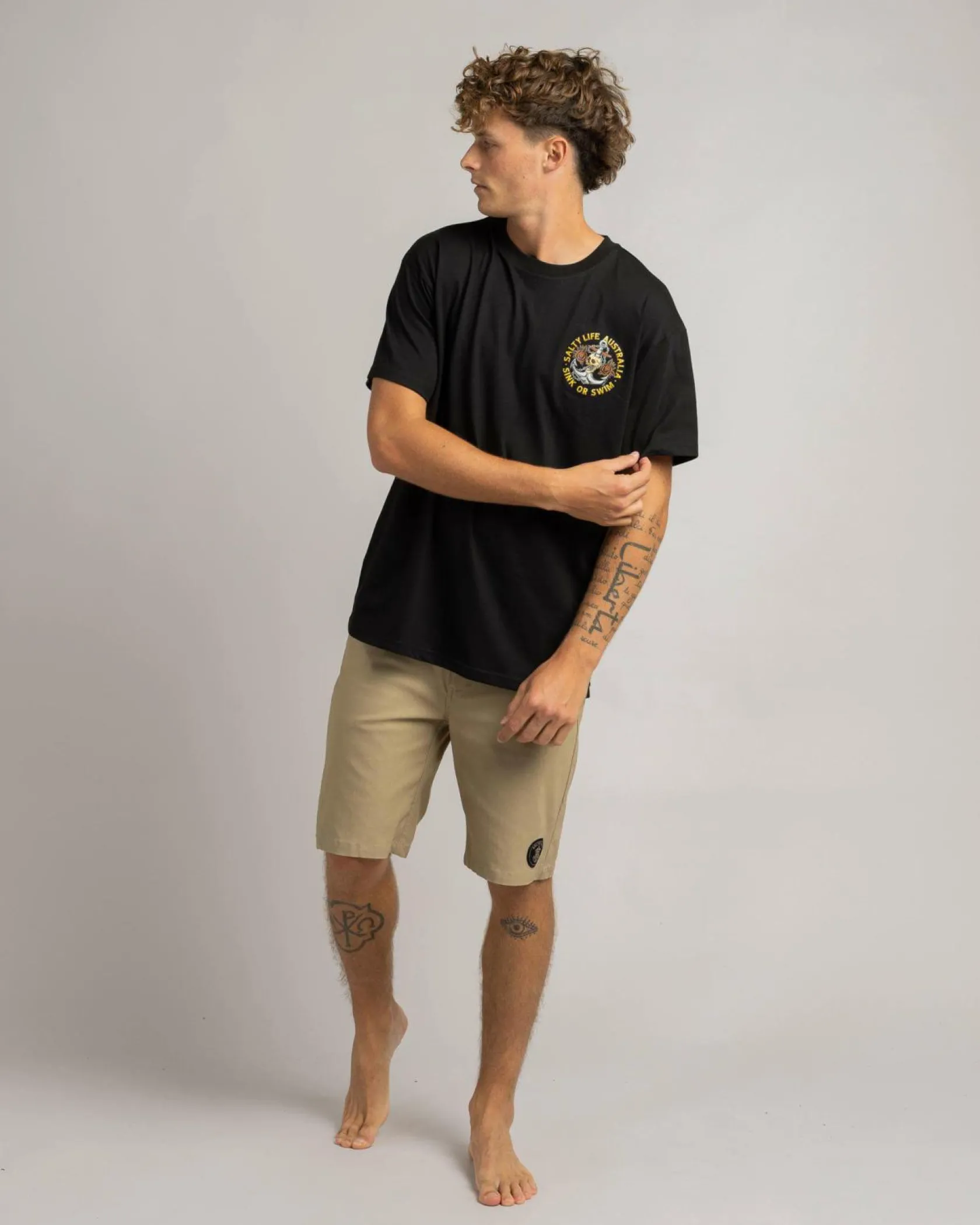 Salty Life Sink Or Swim Surf T-Shirt Black Discount