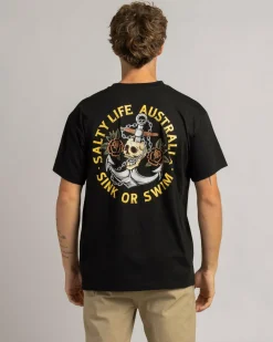 Salty Life Sink Or Swim Surf T-Shirt Black Discount
