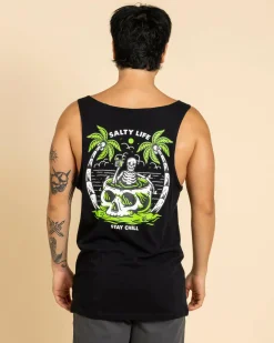 Salty Life Sip and Relax Singlet Black Sale
