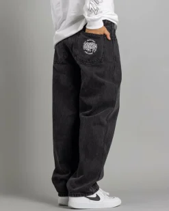 Santa Cruz Skate Brain Dot Baggy Jeans Washed Black Outlet