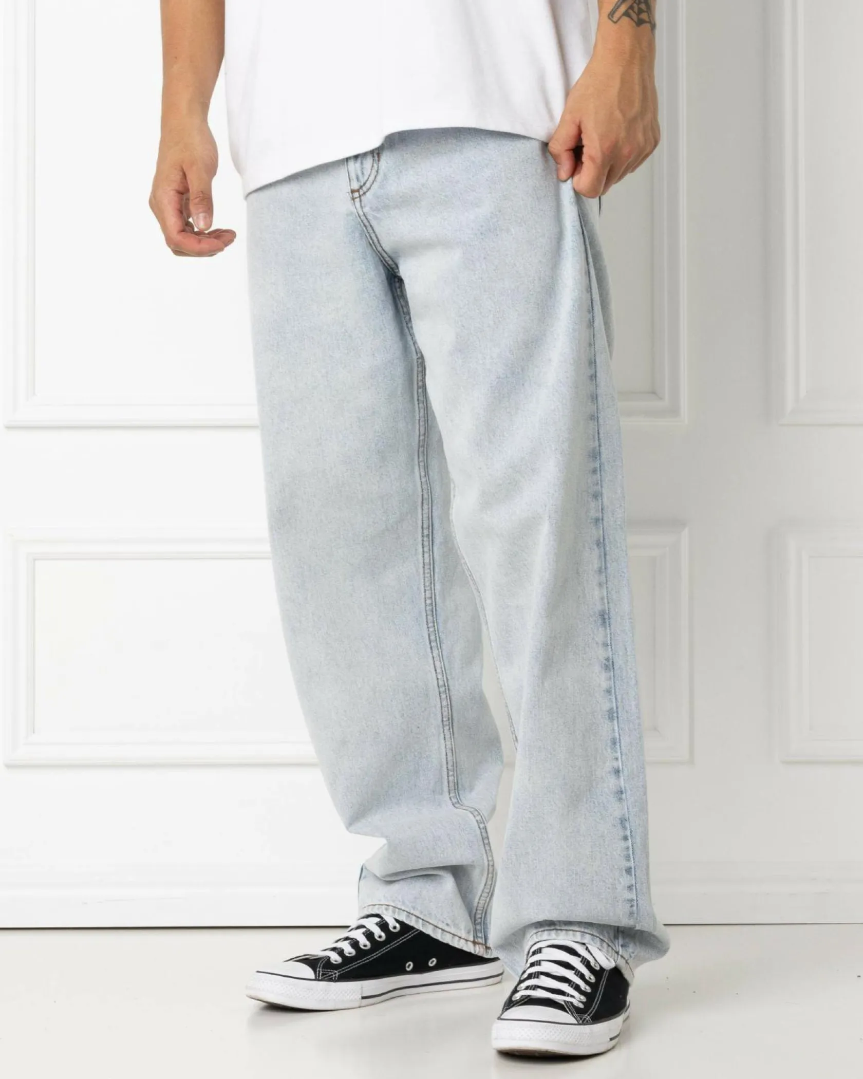 RVCA Skate Denim Jeans Ash Blue New