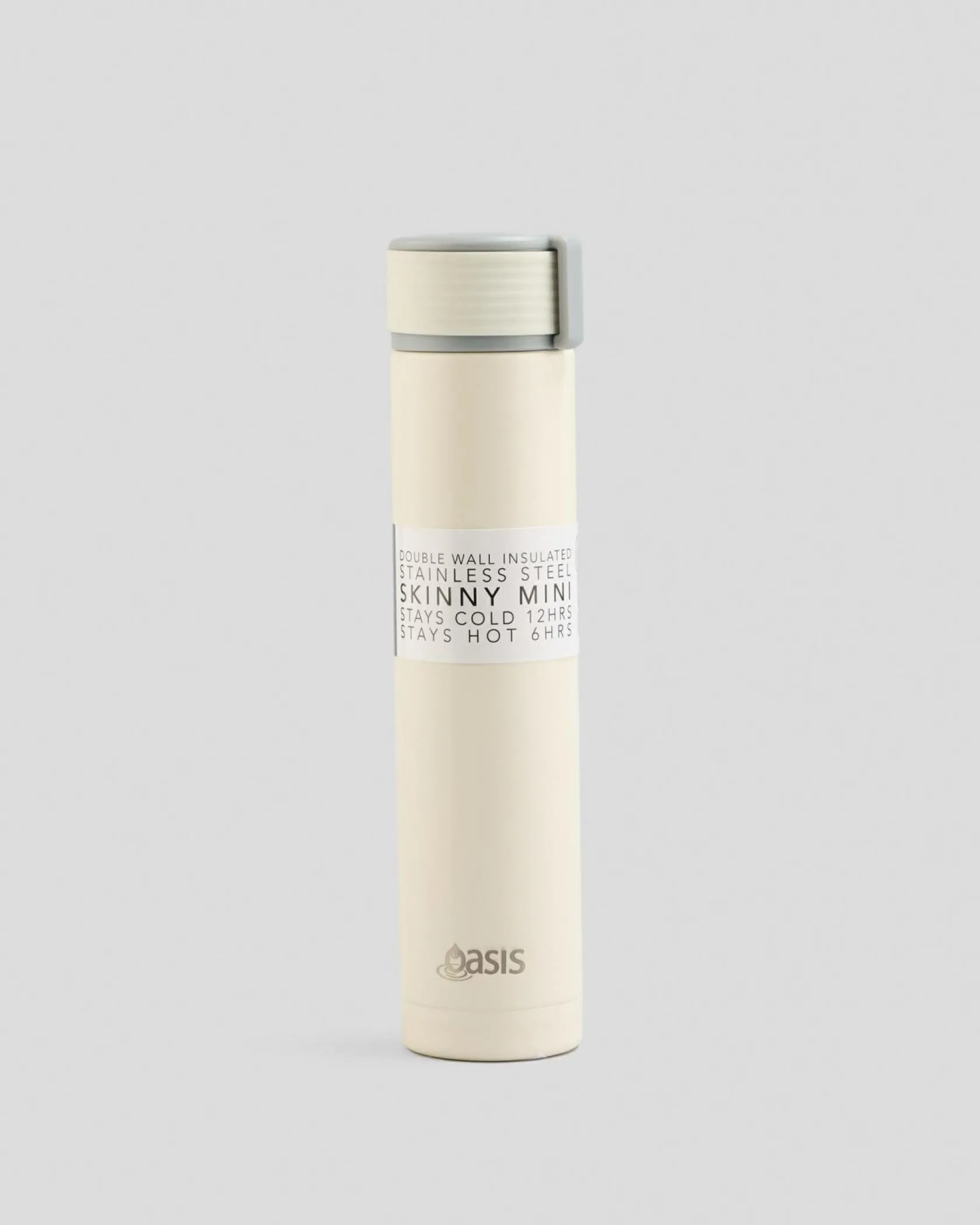 Oasis Skinny Mini 250ml Insulated Drink Bottle White New