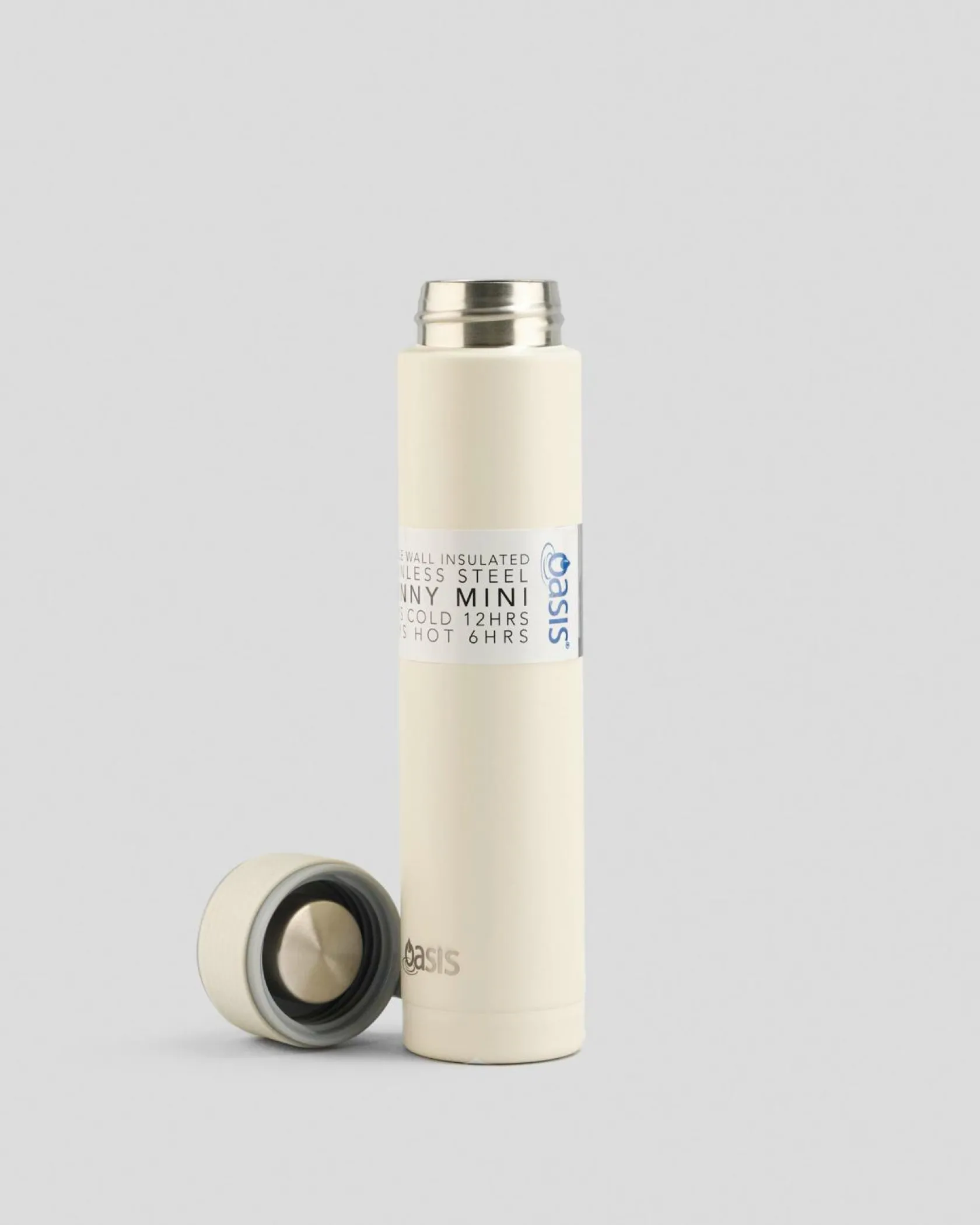 Oasis Skinny Mini 250ml Insulated Drink Bottle White New