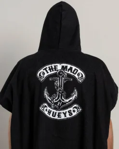 The Mad Hueys Skull Anchor Hooded Beach Towel Black New
