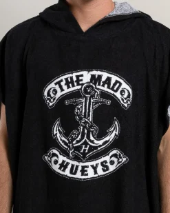 The Mad Hueys Skull Anchor Hooded Beach Towel Black New