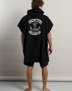 The Mad Hueys Skull Anchor Hooded Beach Towel Black New