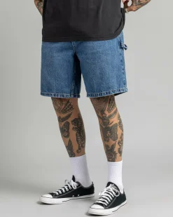 Thrills Slacker Denim Shorts Stoned Blues Sale