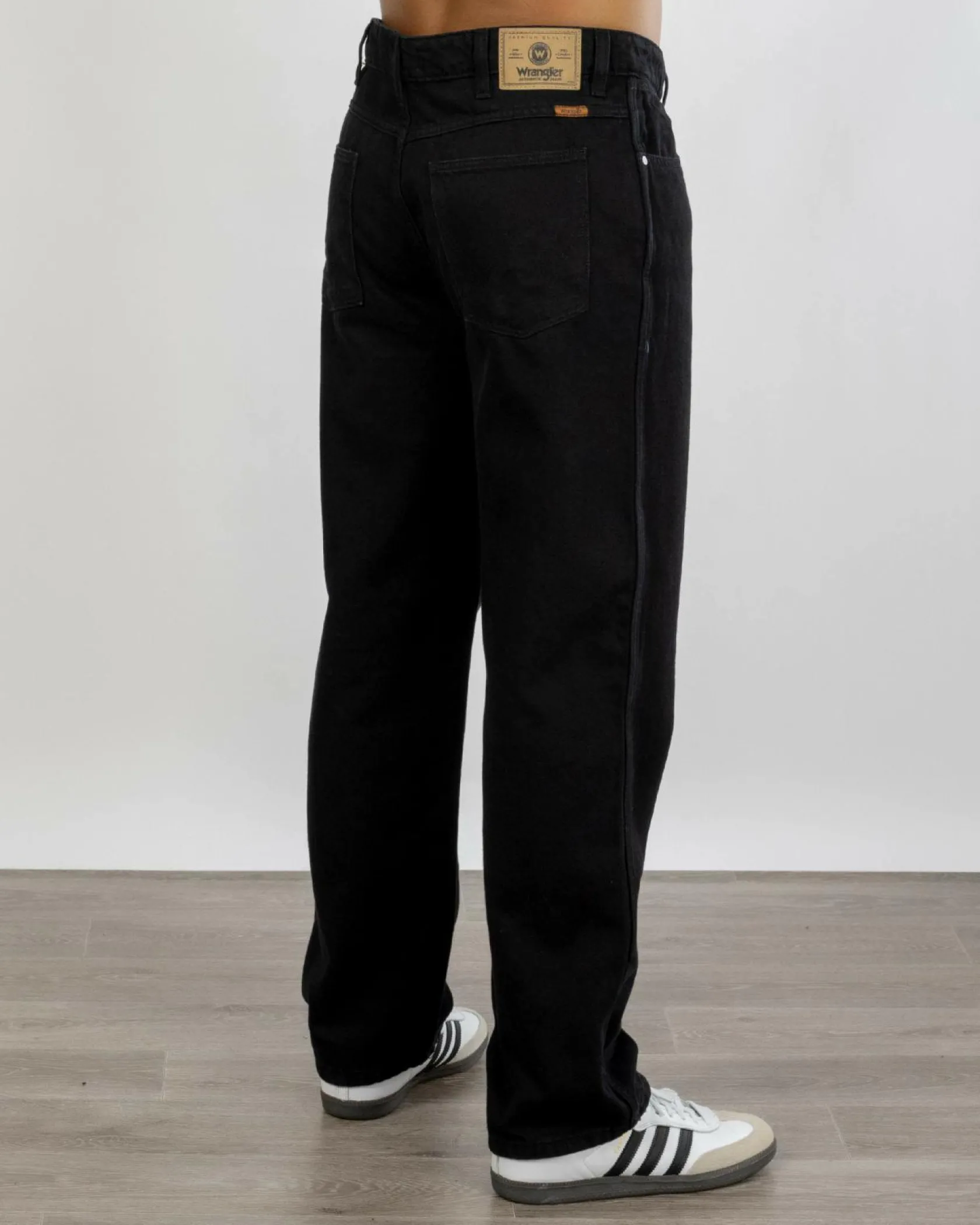 Wrangler Slacker Relaxed Straight Jeans Steele Black Clearance