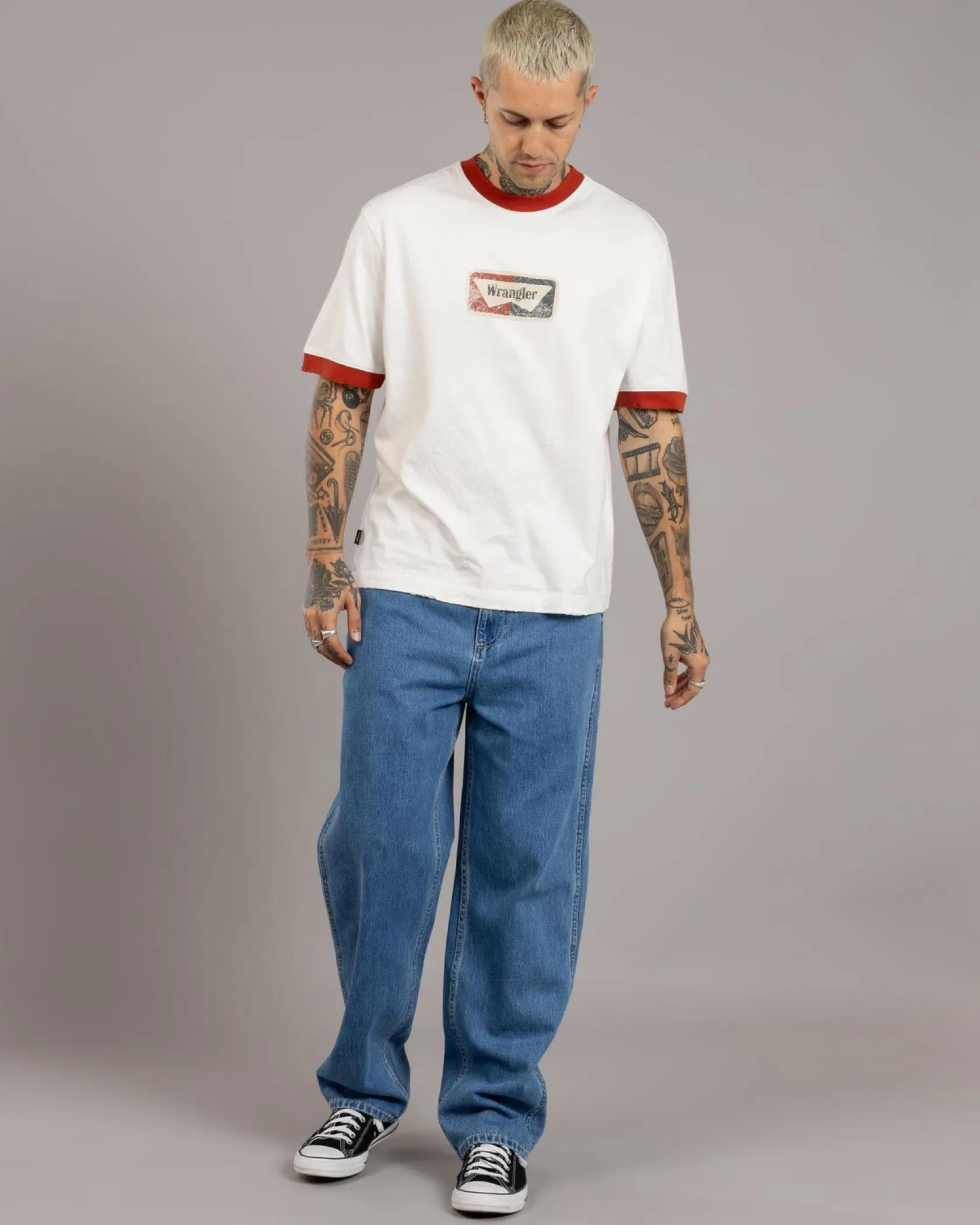 Wrangler Slacker Relaxed Straight Jeans Kalahari Fade Clearance
