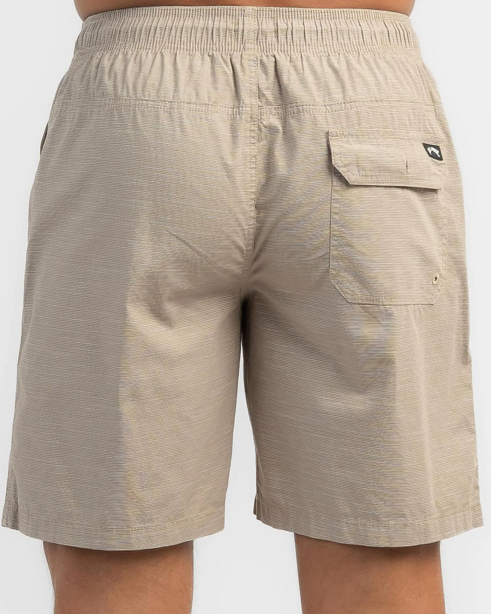 Billabong Slub Elastic 18" Walk Shorts Straw New