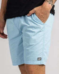 Billabong Slub Elastic 18" Walk Shorts Sky Blue Sale