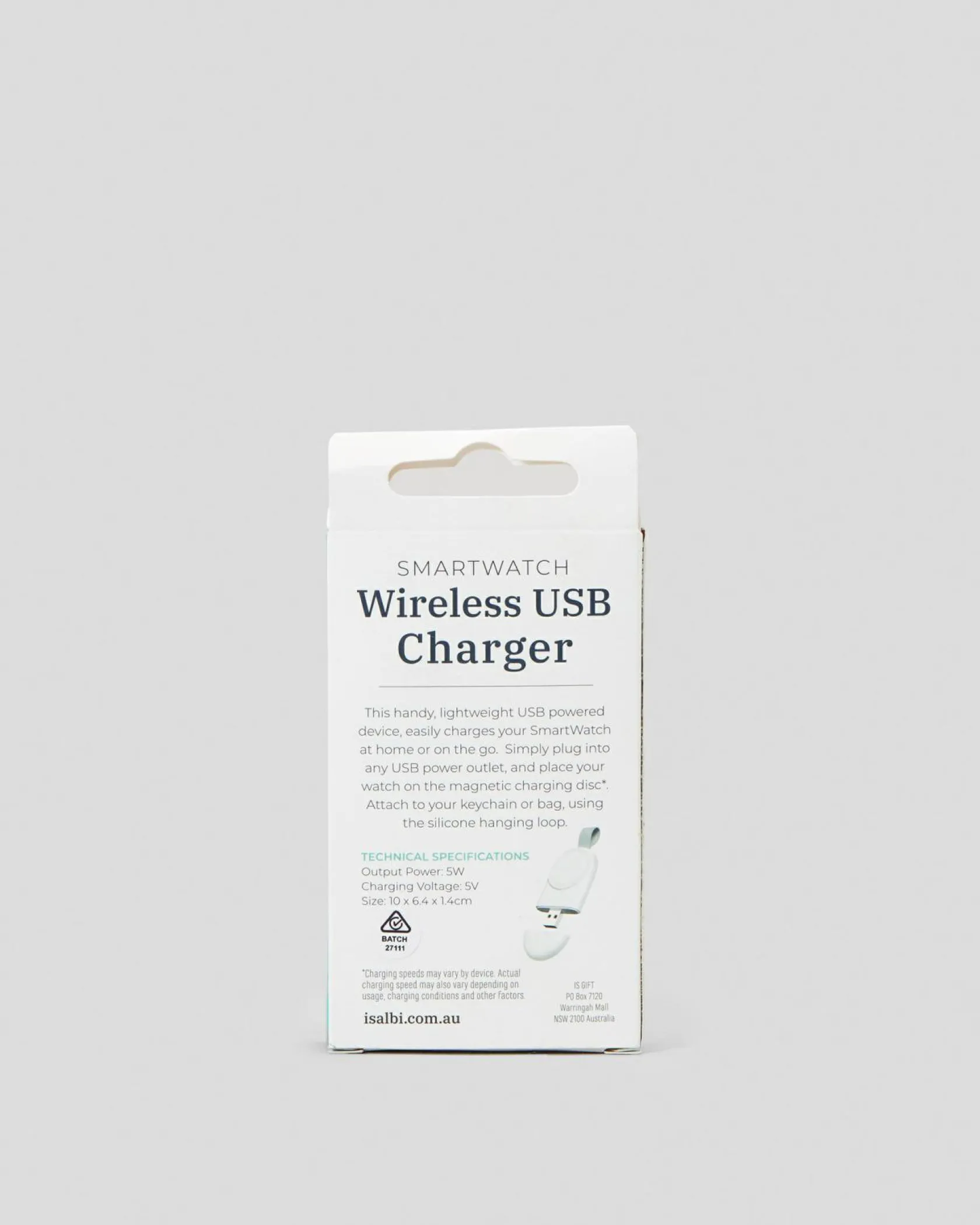 Get It Now Smartwatch Wireless USB Charger White Hot