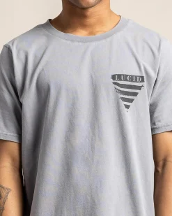 Lucid Smeared T-Shirt Lt Grey Acid Hot
