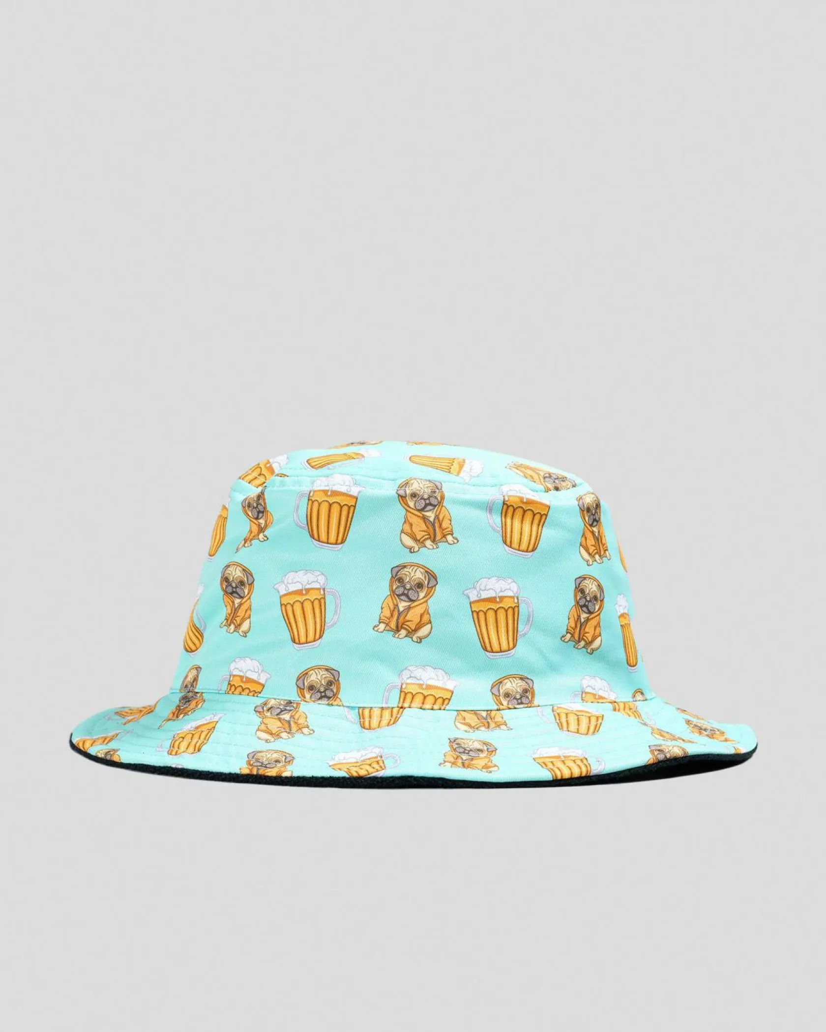 Lucid Smug Pug Bucket Hat Pastel Blue/black Discount