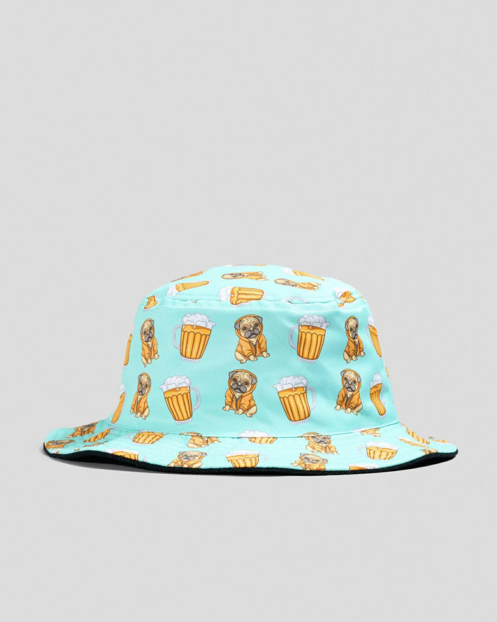 Lucid Smug Pug Bucket Hat Pastel Blue/black Discount