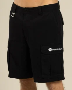 The Mad Hueys Snagged Cargo Shorts Black