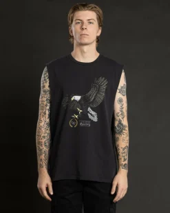Thrills Speed Tour Merch Fit Muscle Tank Washed Black Hot