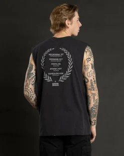 Thrills Speed Tour Merch Fit Muscle Tank Washed Black Hot