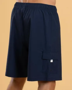 Rusty Spitfire Hybrid Waist Board Shorts Navy Blue New