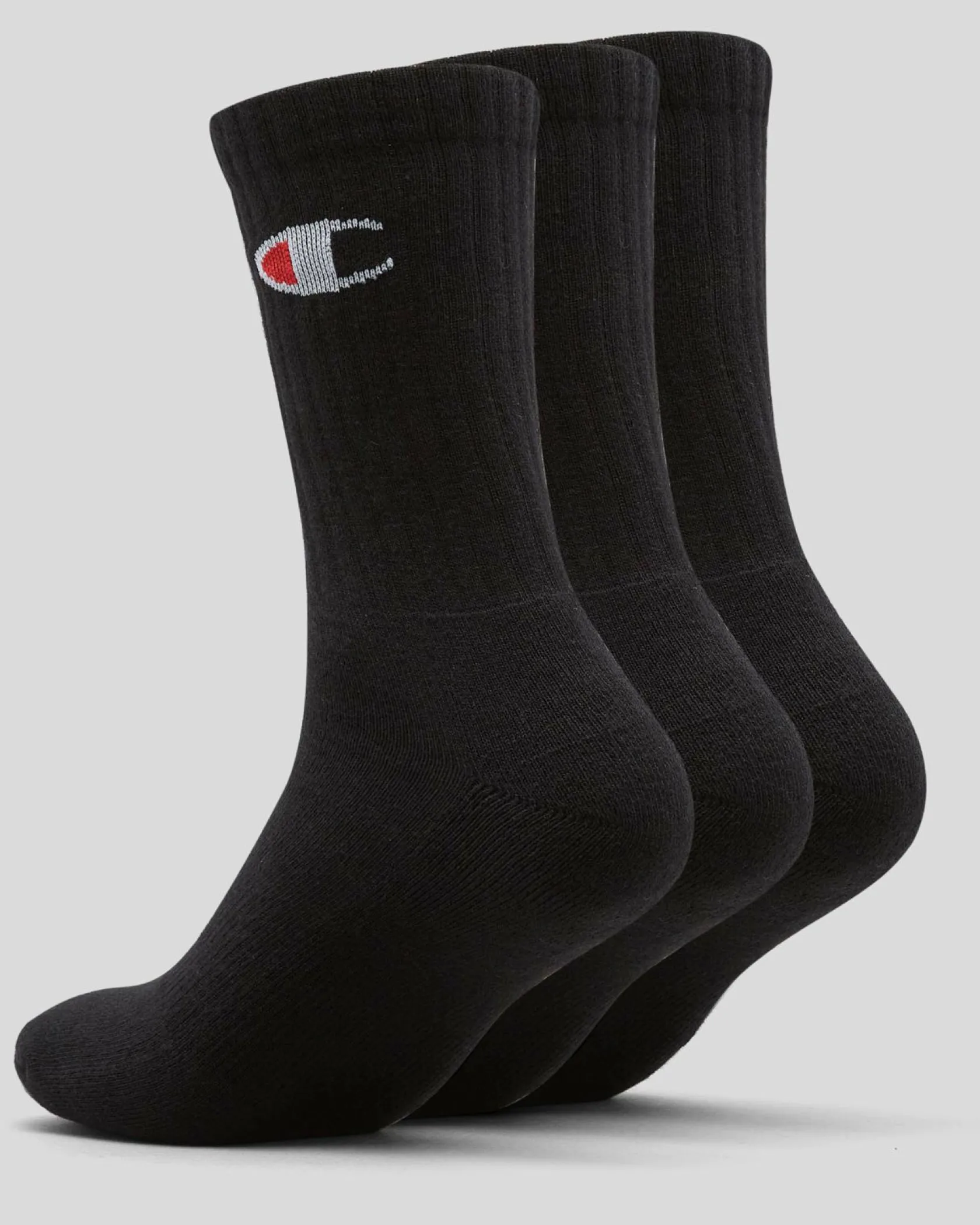 Champion Sport C Logo Crew Socks 3 Pack Black Best