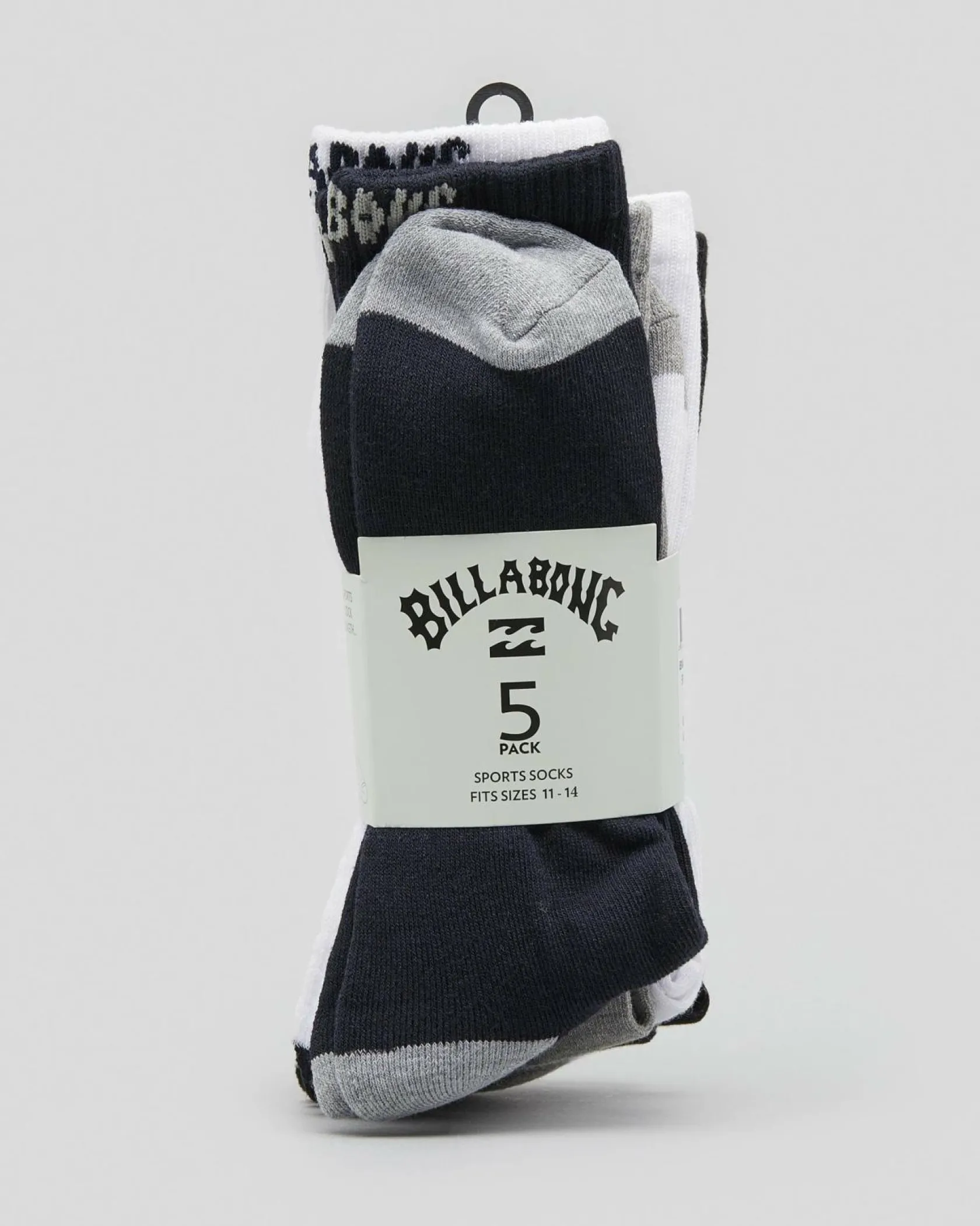 Billabong Sports Socks 5 Pack Multi New