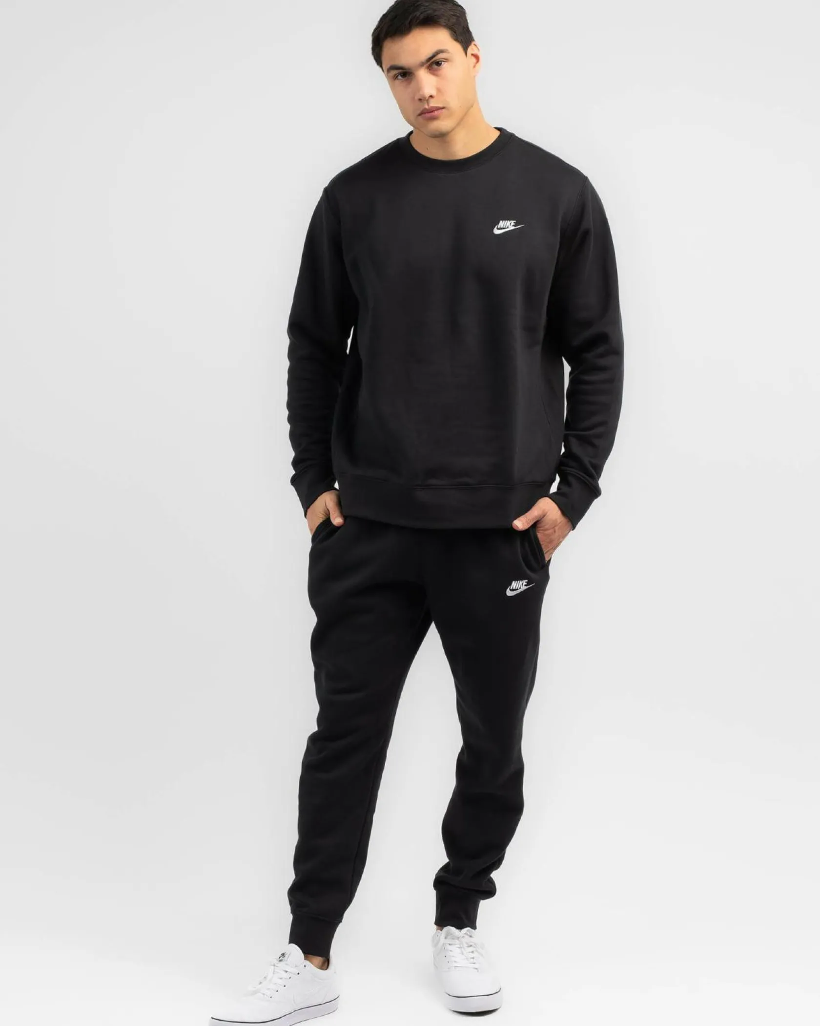 Nike Sportswear Club Crew Sweatshirt Black/white Outlet