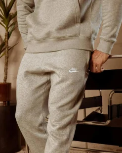 Nike Sportswear Club Fleece Track Pants Dark Grey Heather/matte Silver/white Sale