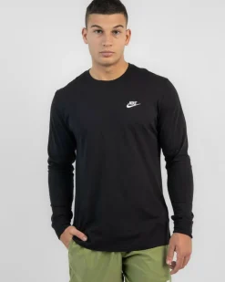 Nike Sportswear Club Long Sleeve T-Shirt Black/white Best